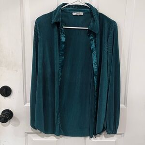 Ro & De Teal Pleated Blouse/Pants
